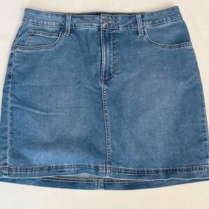 Lee Regular Fit Mid Rise Denim Skirt with Built-In Shorts Women's Size